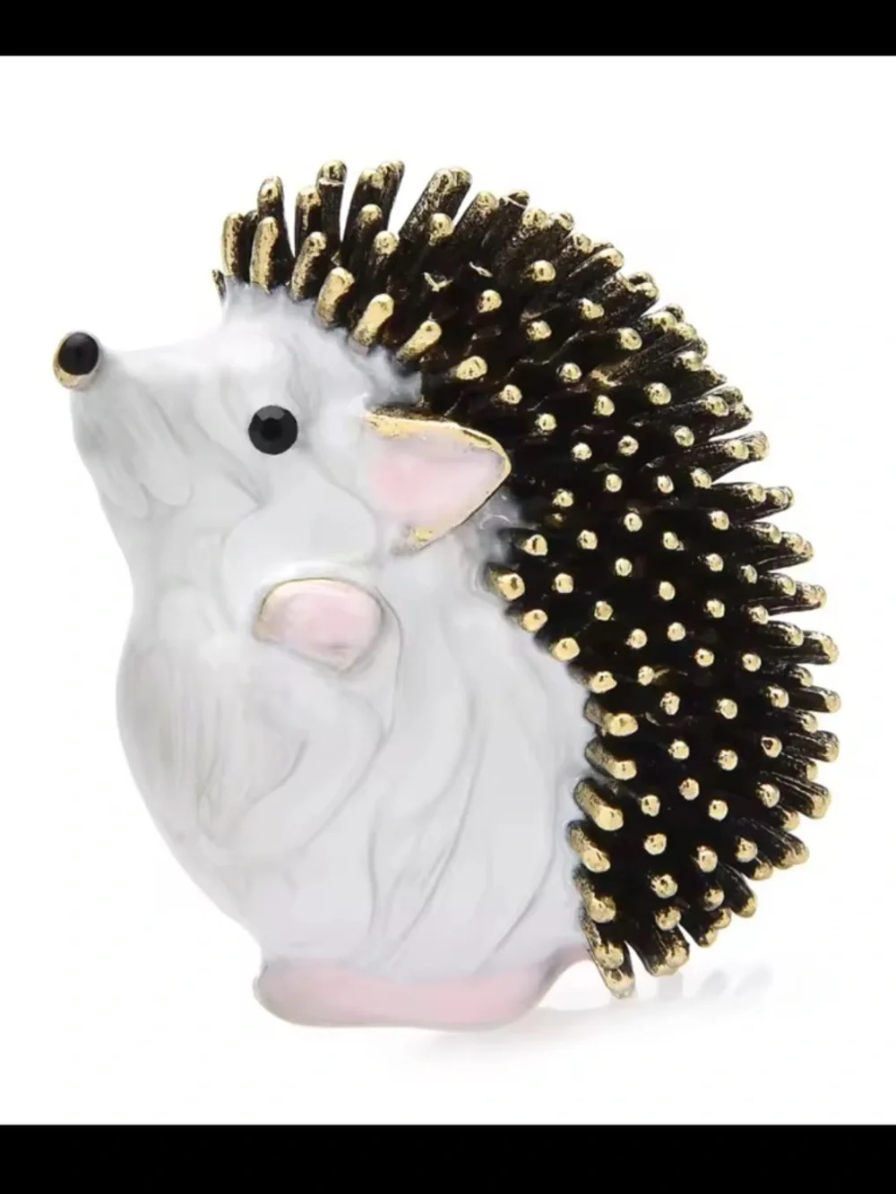 Cute Hedgehog Whimsical Gold Animal Brooch